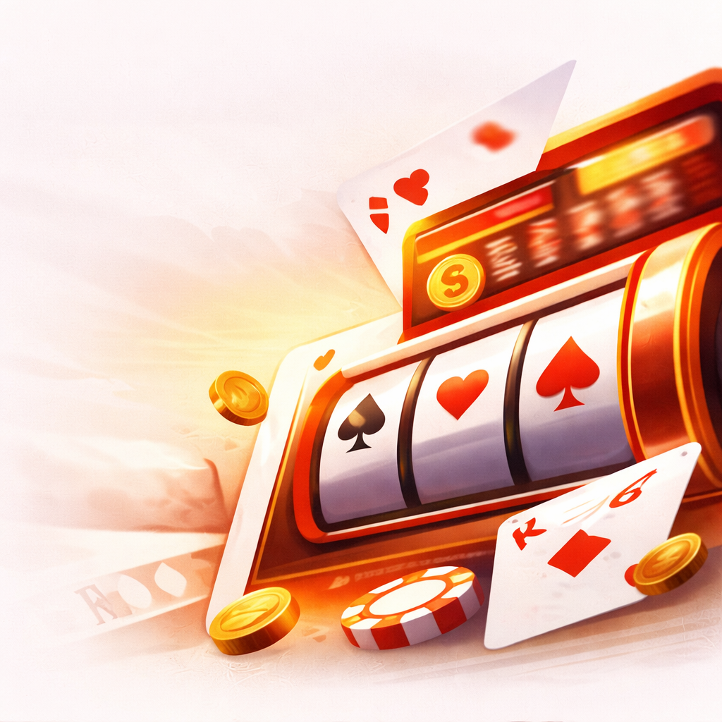 Casino slot machine and playing cards