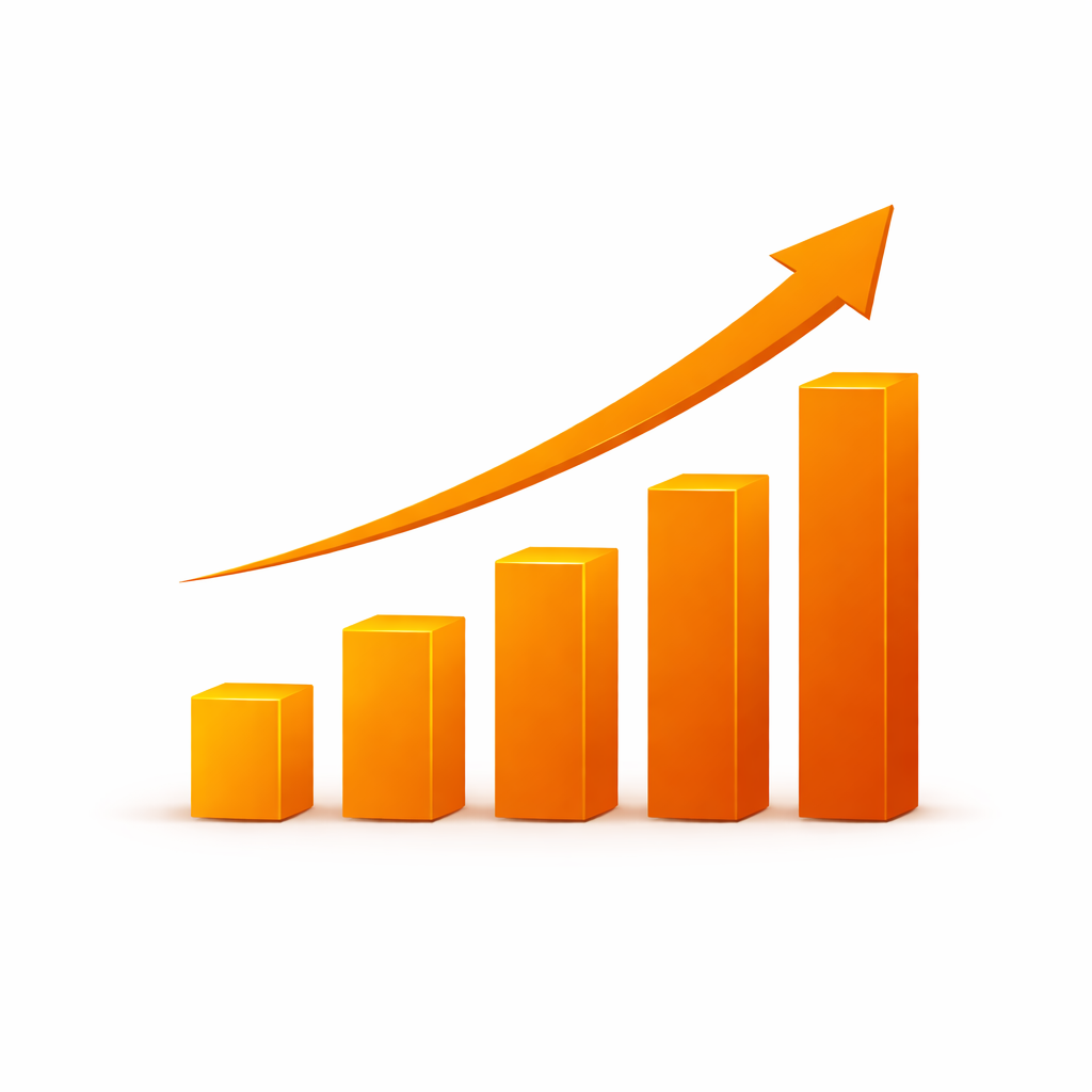 Growth graph rising upward